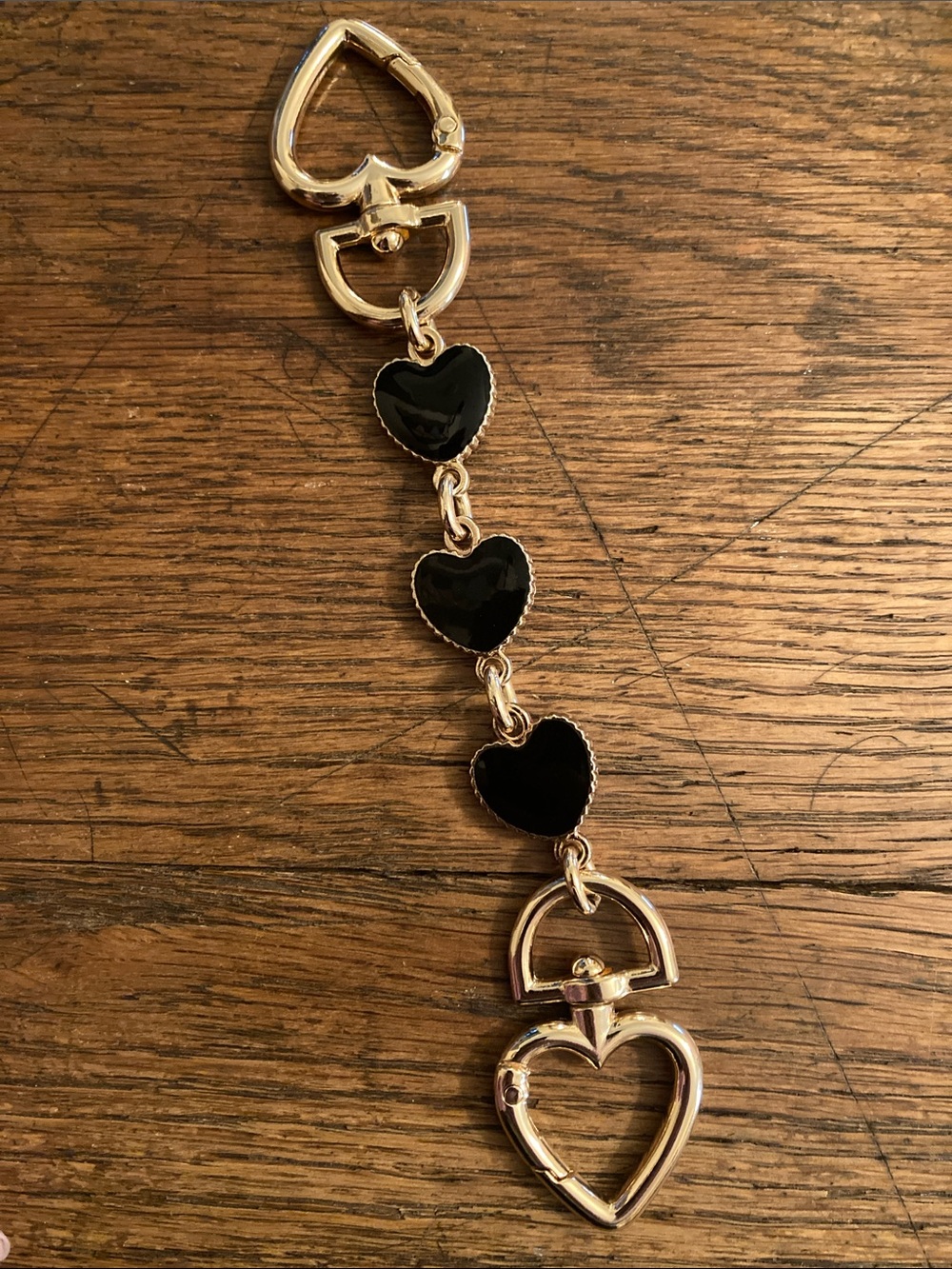 Purse/Bag Strap Chain Extender Triple Black Heart 🖤 NWOT